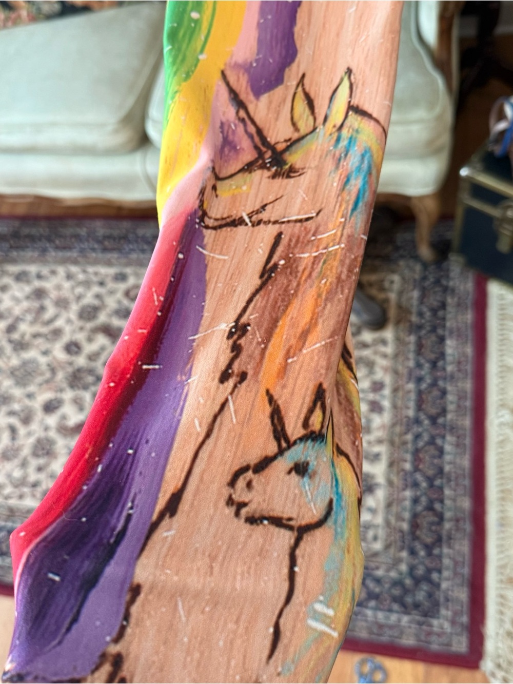 🦄 Grace Noel Rainbow Unicorn Art Leggings Size Large Festival Fantasy - Picture 5 of 11